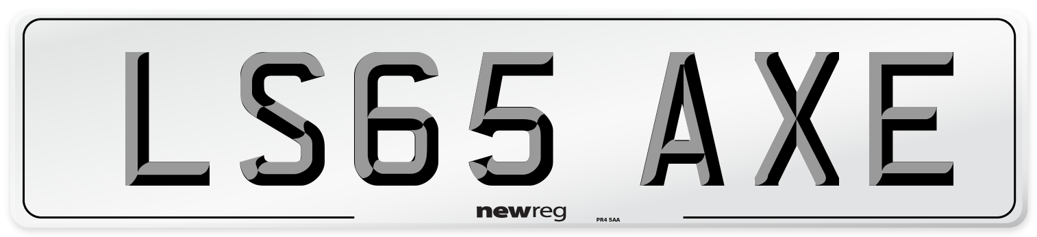 LS65 AXE Number Plate from New Reg